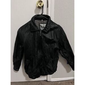 Adler Authentic Leather Jacket Men's Medium Black Full Zip